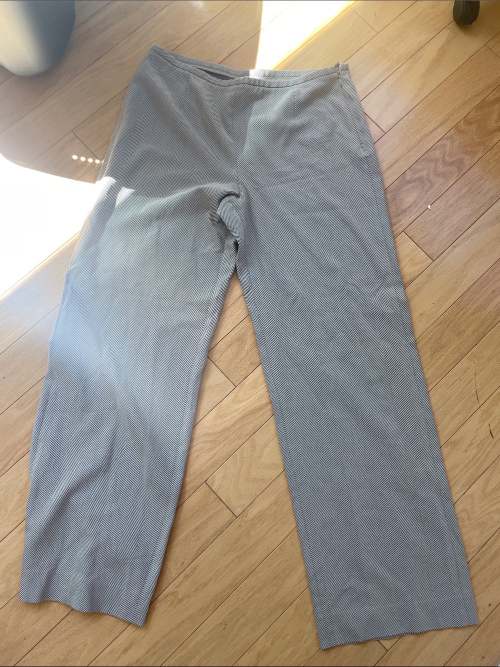 Armani Light Gray Wide Leg Textured Pants
